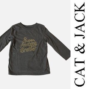 CAT & JACK Boy’s Super Amazing Brother Long Sleeve Top - 2T